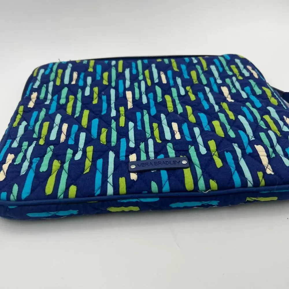 Vera Bradley 7x9 Padded Zip Tablet Holder Unisex / Boys Blue Green
